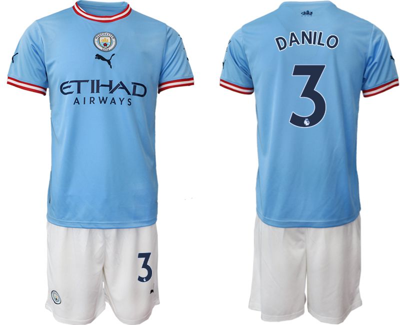 Men 2022-2023 Club Manchester City home blue 3 Soccer Jersey